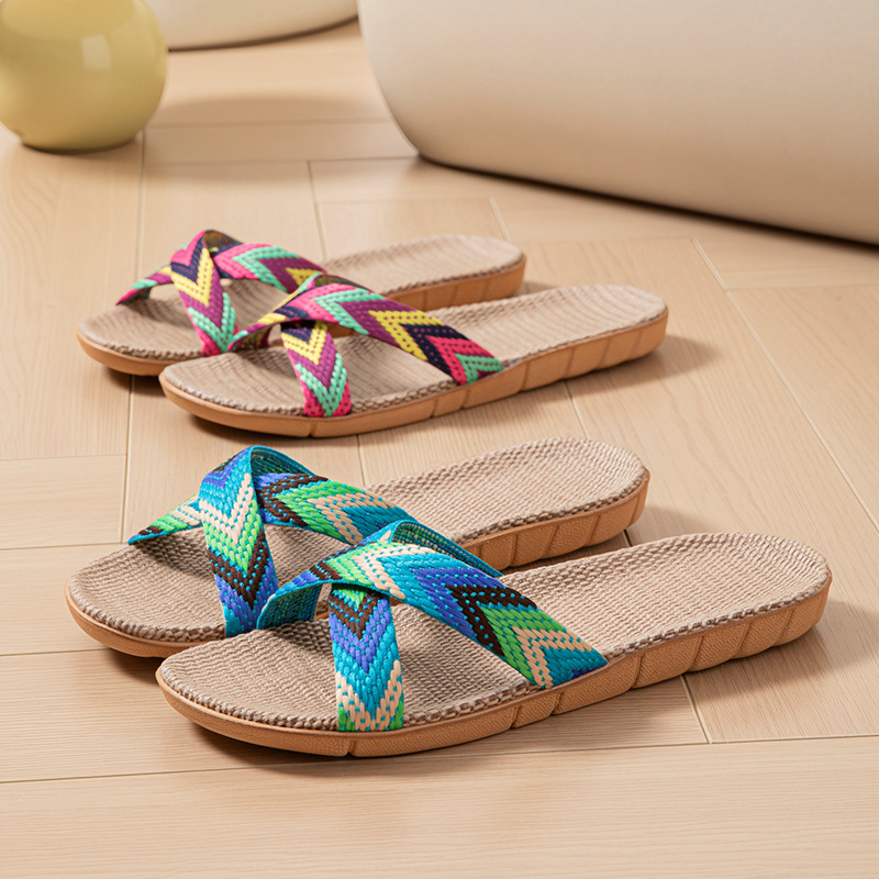 Linen Roller Blind - Hemp Women's Slippers Home Summer Designer