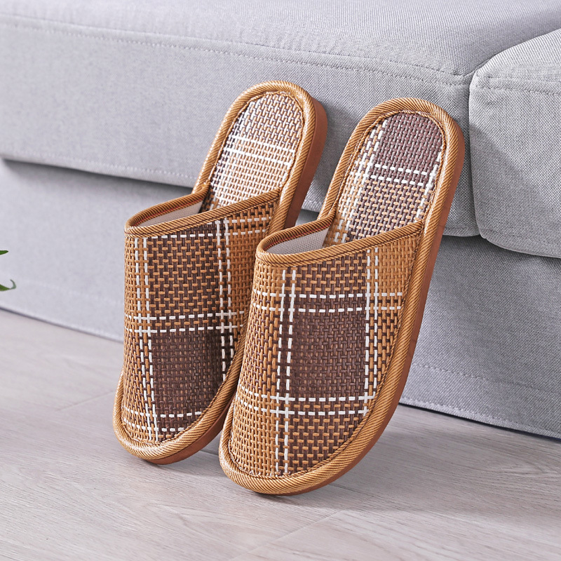 Linen Roller Blind - Bamboo Weaving Home Linen Slippers Summer