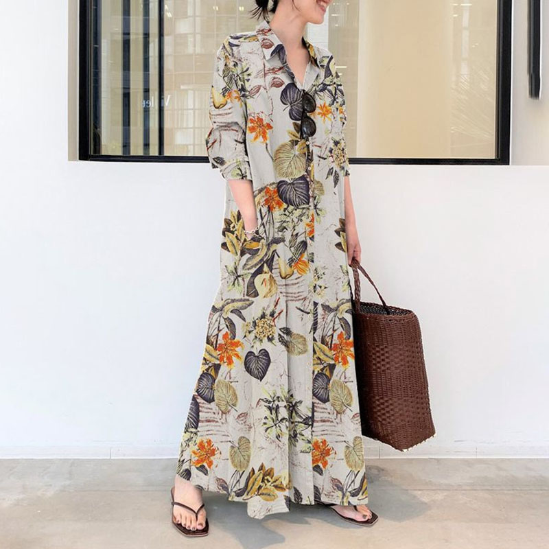 Linen Roller Blind - Spring Summer Lapel Loose Print Wiggle-Type
