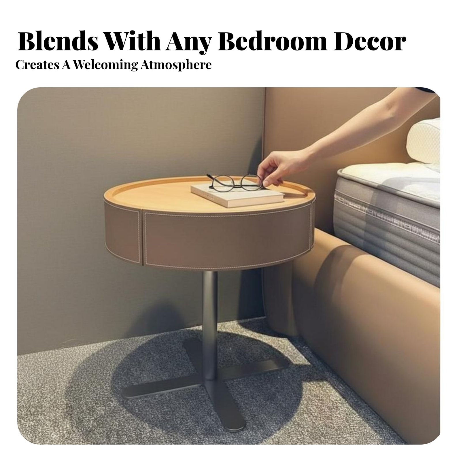 Round Pedestal Night Table Min - Interior Design Office Space recensie en prijs