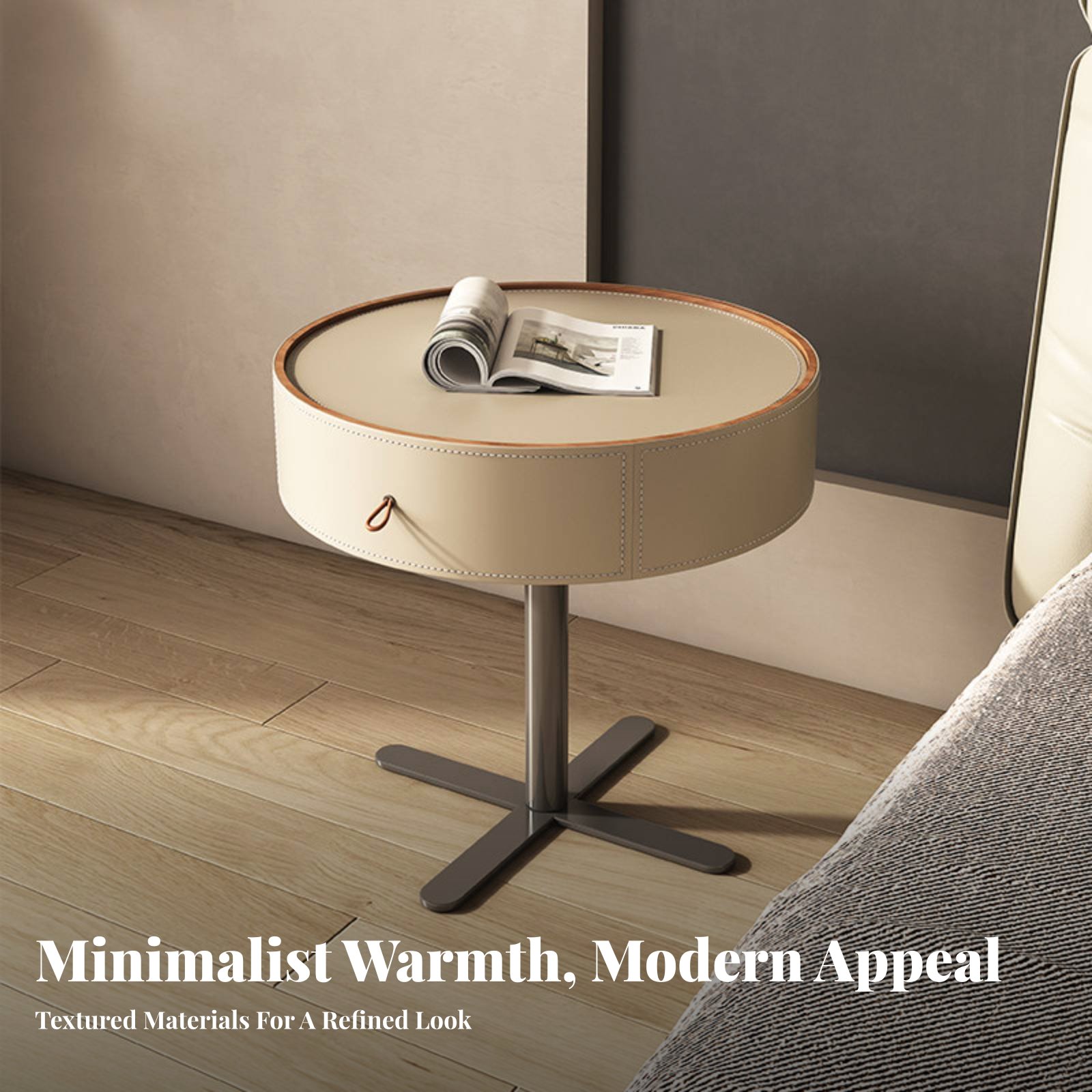 Round Pedestal Night Table Min - Interior Design Office Space recensie en prijs