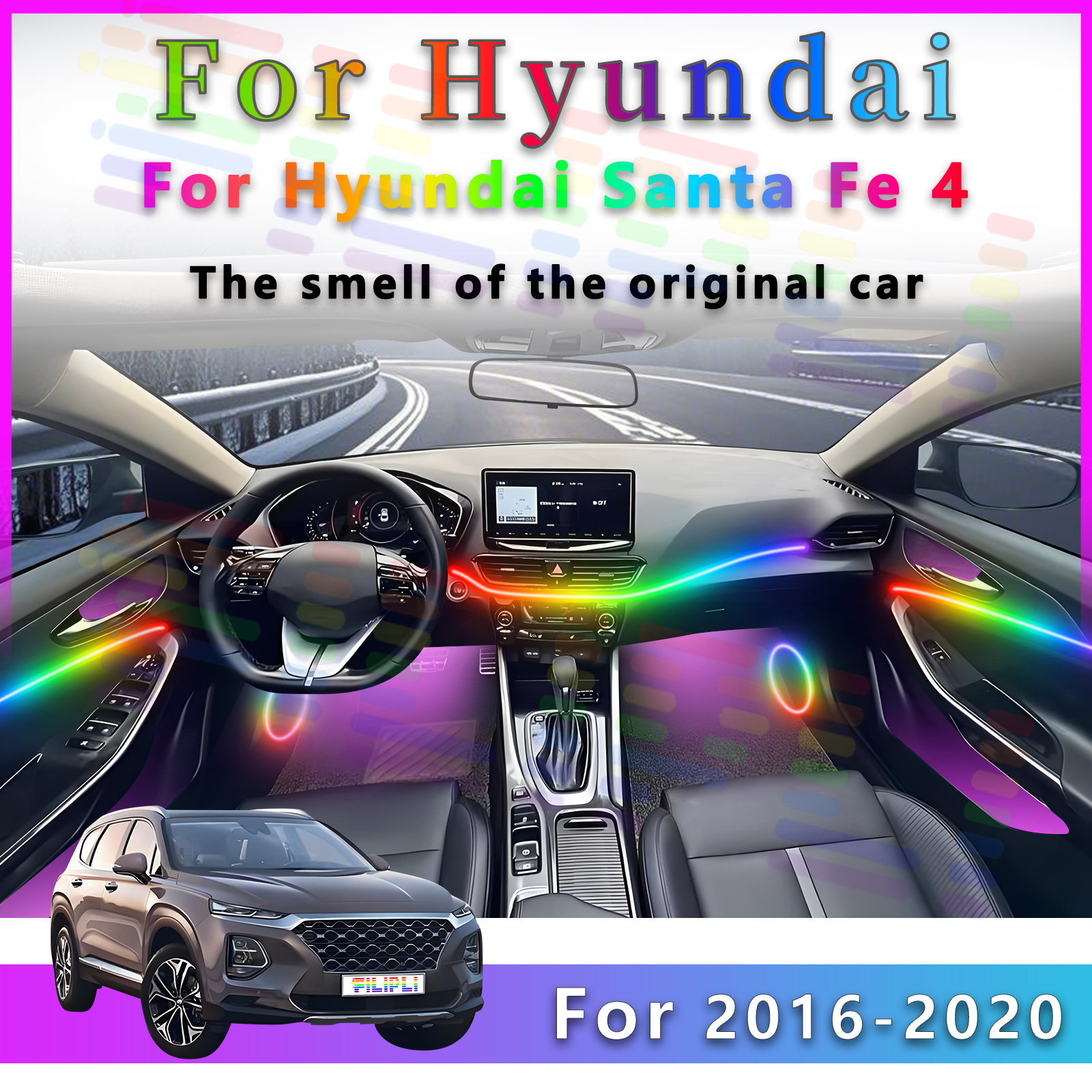 For Hyundai Santa Fe 2016-2020 - Interior Design Apps recensie en prijs