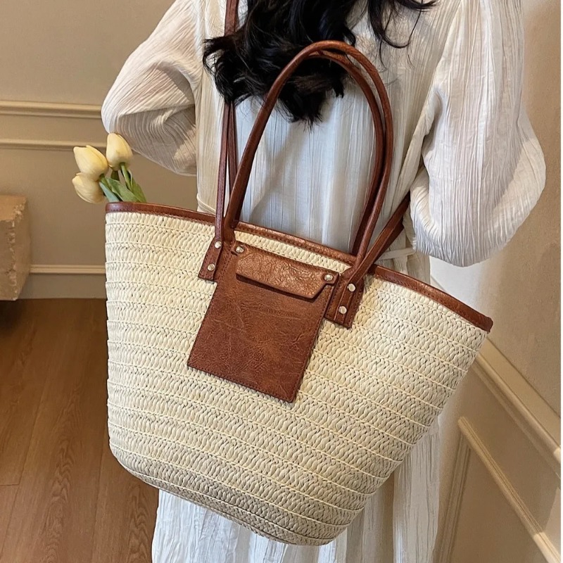 Woven Shoulder Bag Straw Baske - Interior Design Style recensie en prijs