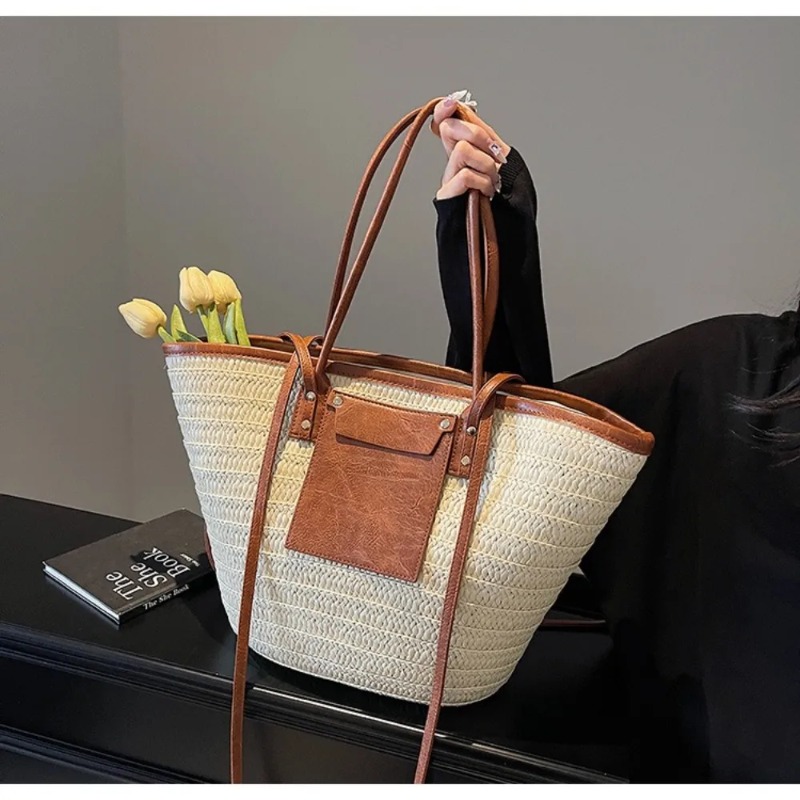 Woven Shoulder Bag Straw Baske - Interior Design Style recensie en prijs