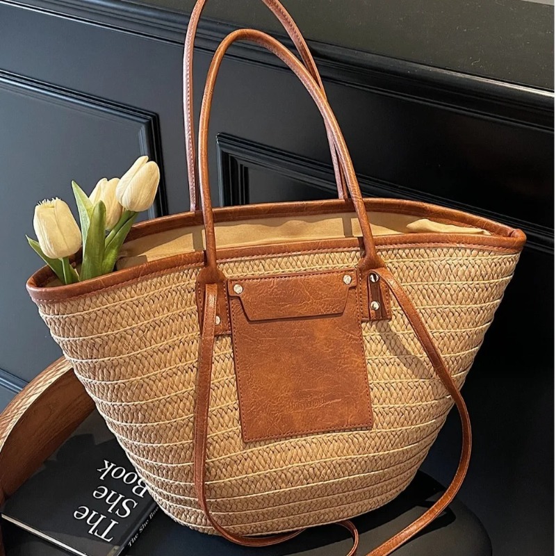 Woven Shoulder Bag Straw Baske - Interior Design Style recensie en prijs