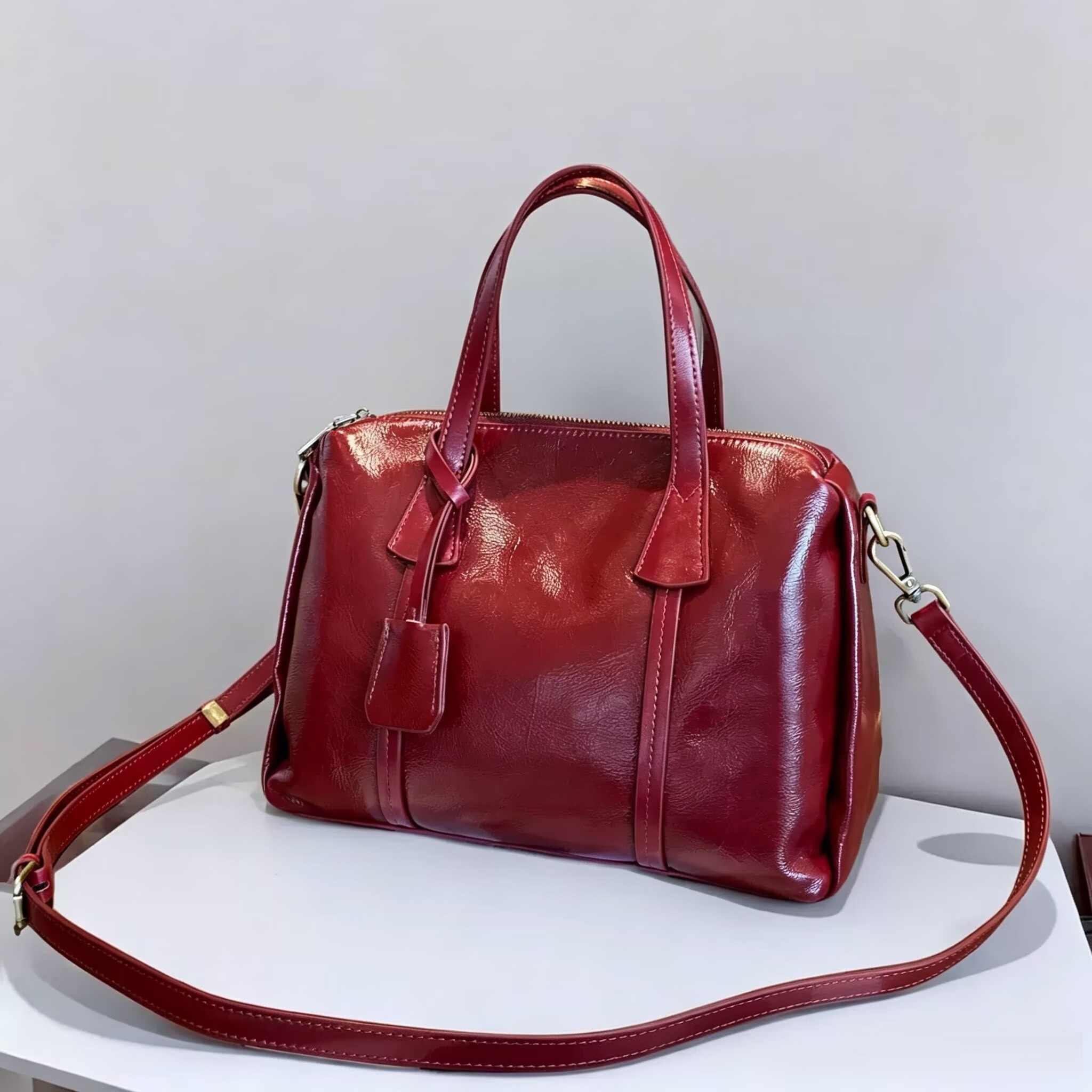 Vintage Real Leather Handbag F - Interior Design Style recensie en prijs