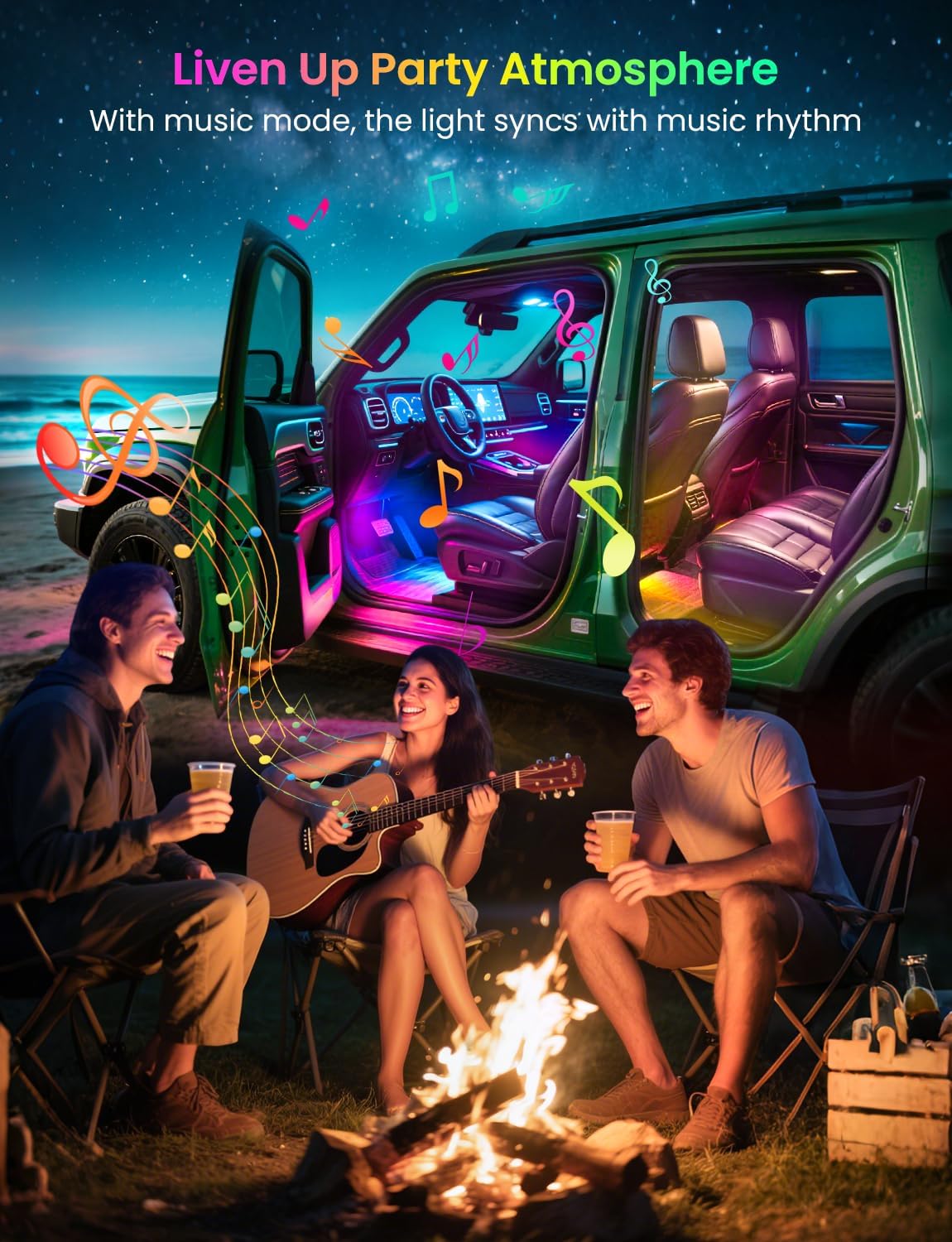 72 LED RGB+IC Car Interior Lig - Interior Design Apps recensie en prijs