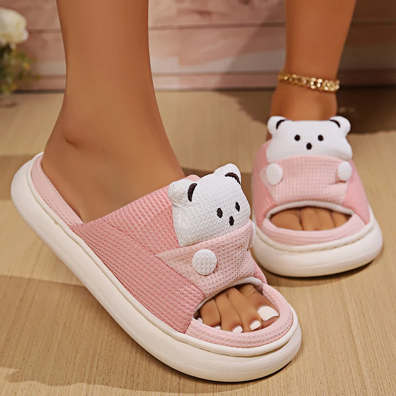 Cute Cartoon Bear Linen Slippe - Linen Roller Blind recensie en prijs