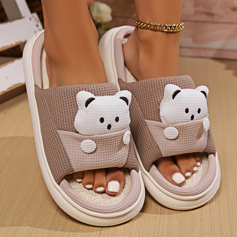 Cute Cartoon Bear Linen Slippe - Linen Roller Blind recensie en prijs
