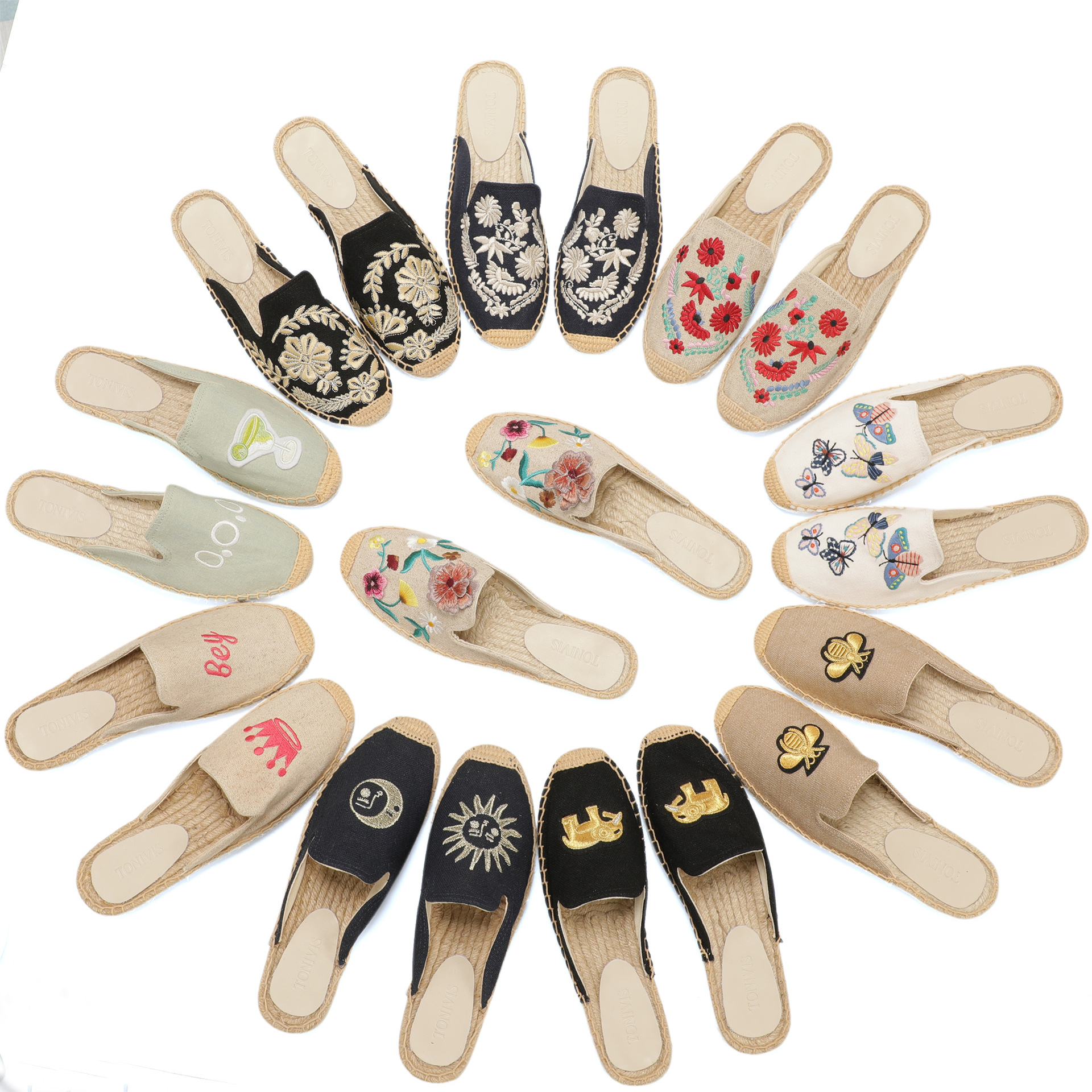 Women Floral Embroidered Espad - Linen Roller Blind recensie en prijs