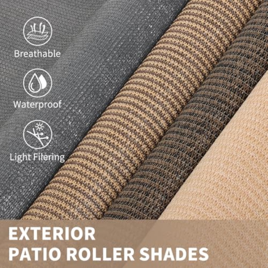 Outdoor Roller Shade 6' W x 8' - Linen Roller Blind recensie en prijs
