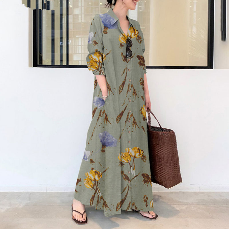Spring Summer Lapel Loose Prin - Linen Roller Blind recensie en prijs